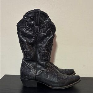 J.B Dillon Black Leather Snip Toe Western size 8